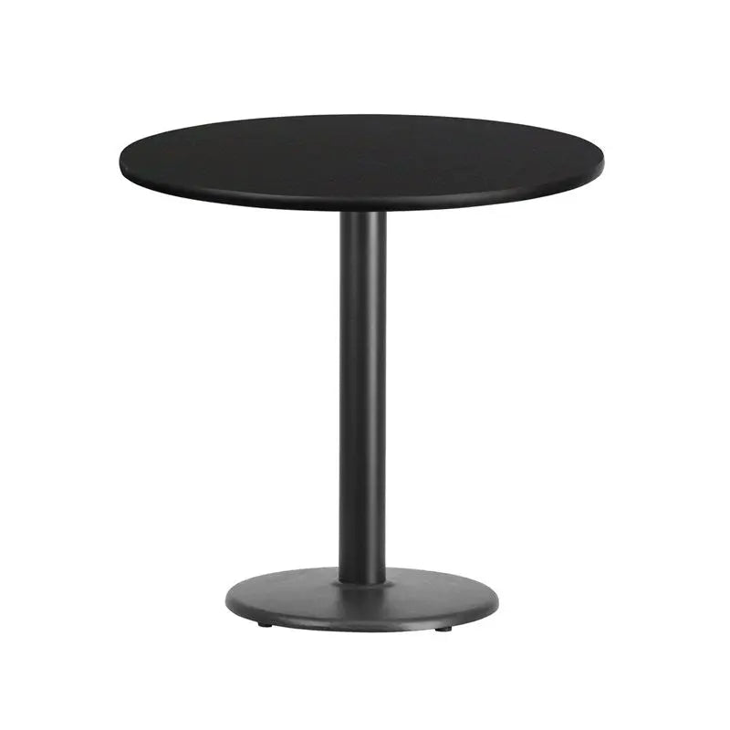 Dyersburg 30'' Round Black Laminate Table Top w/30"H Round Base iHome Studio