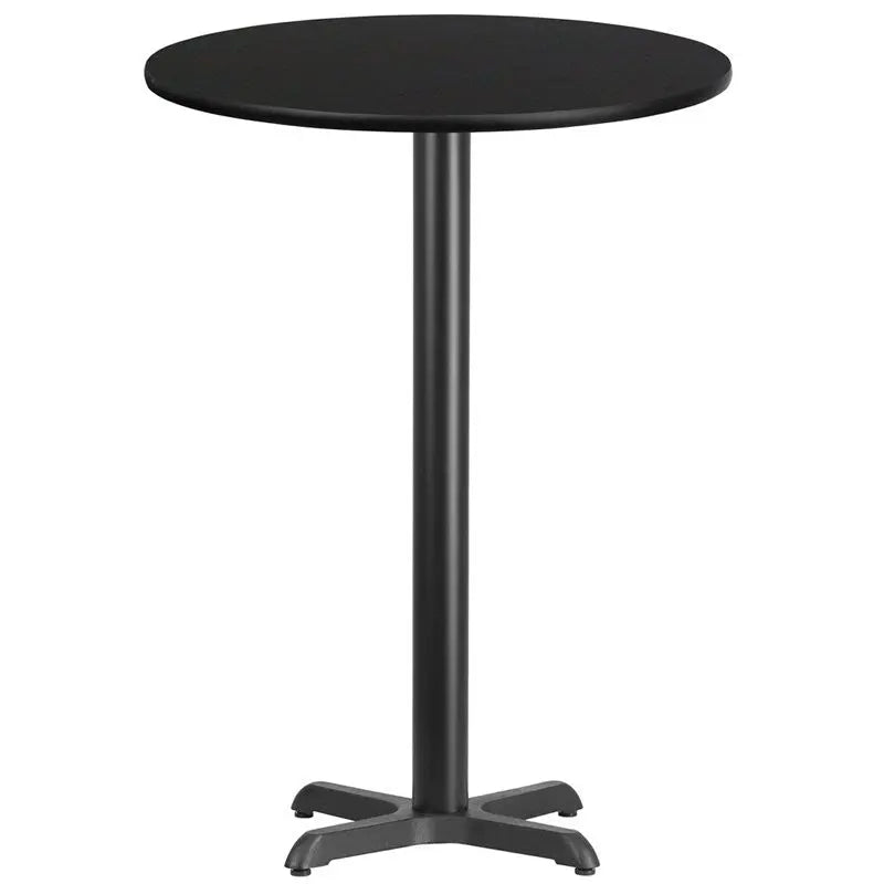 Dyersburg 30'' Round Black Laminate Table Top w/42"H X-Base iHome Studio