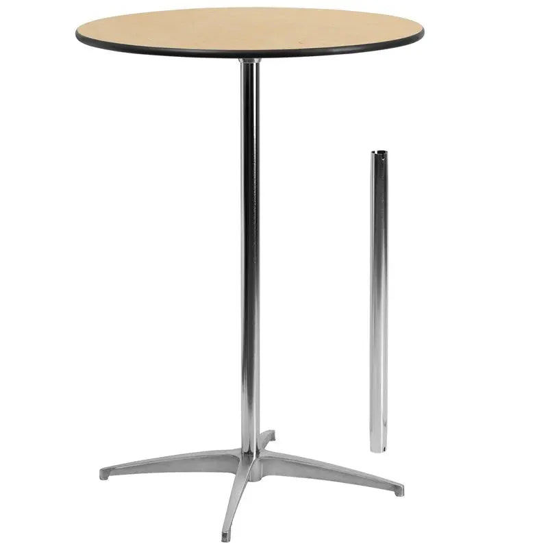 Dyersburg 30'' Round Wood Cocktail Table w/30'' and 42'' Columns iHome Studio