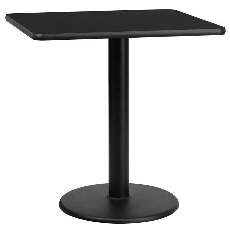 Dyersburg 30'' Square Black Laminate Table Top w/30"H Round Base iHome Studio