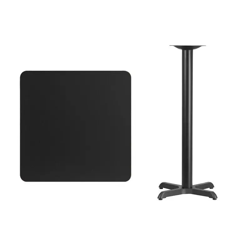 Dyersburg 30'' Square Black Laminate Table Top w/42"H X-Base iHome Studio
