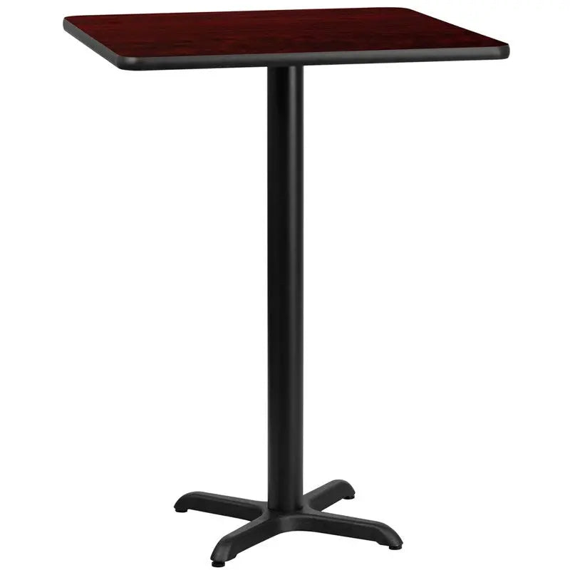 Dyersburg 30'' Square Mahogany Laminate Table Top w/42"H X-Base iHome Studio