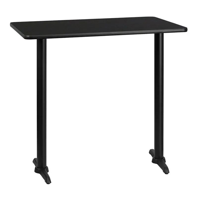 Dyersburg 30'' x 42'' Rectangular Black Laminate Table Top w/42"H T-Base iHome Studio