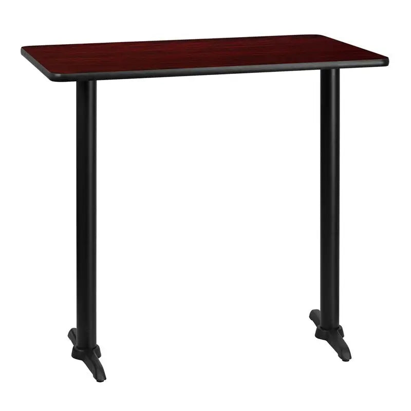 Dyersburg 30'' x 42'' Rectangular Mahogany Laminate Table Top w/42"H T-Base iHome Studio