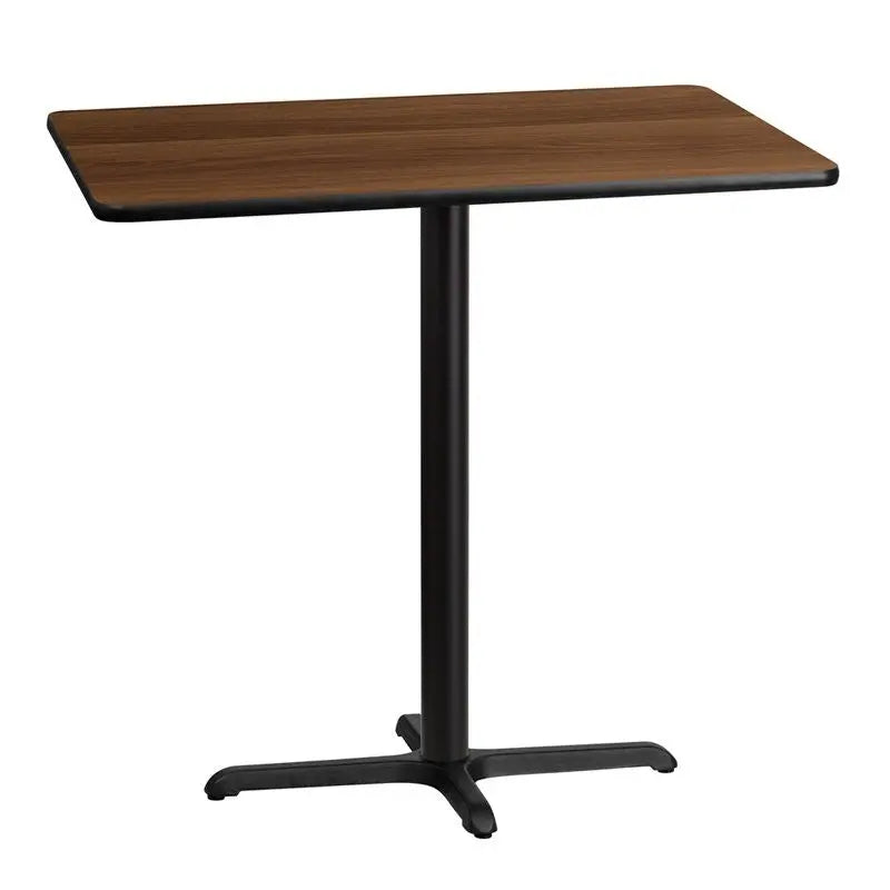 Dyersburg 30'' x 42'' Rectangular Walnut Laminate Table Top w/42"H X-Base iHome Studio