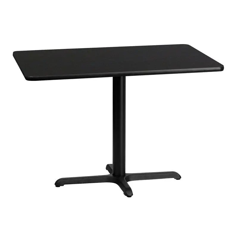 Dyersburg 30'' x 42" Rectangular Black Laminate Table Top w/30"H X-Base iHome Studio