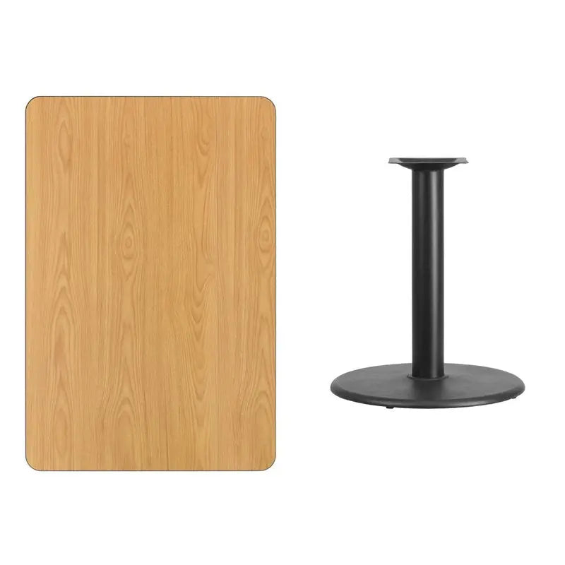 Dyersburg 30'' x 45'' Rectangular Natural Laminate Table Top w/30H Round Base iHome Studio