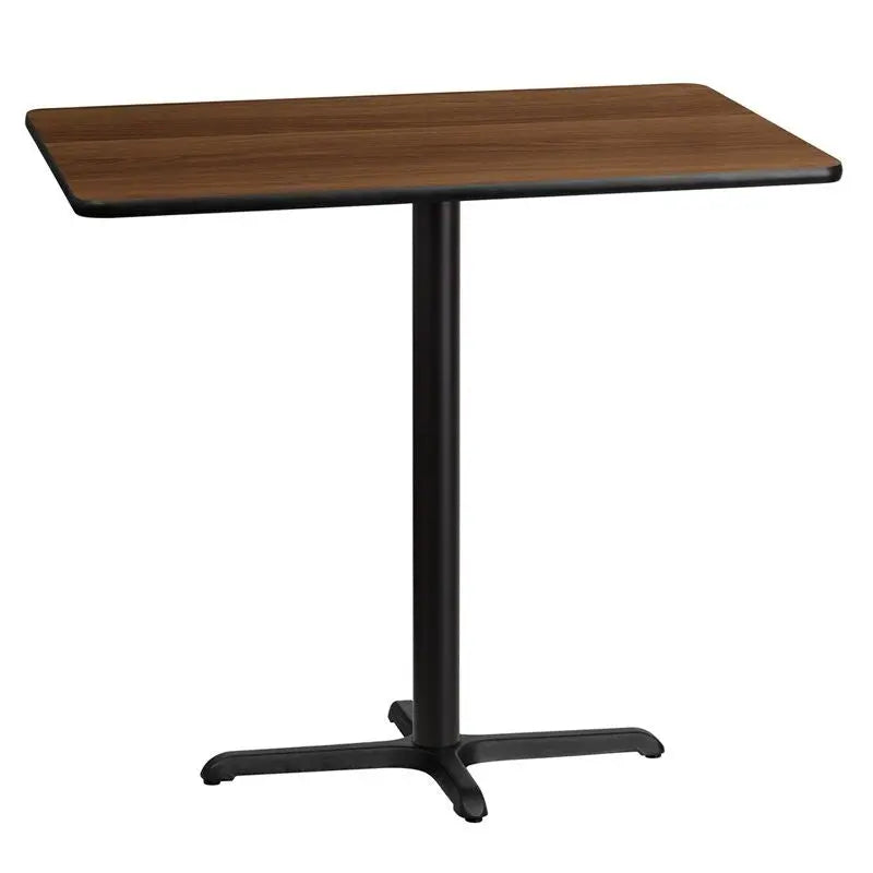 Dyersburg 30'' x 45'' Rectangular Walnut Laminate Table Top w/42"H X-Base iHome Studio