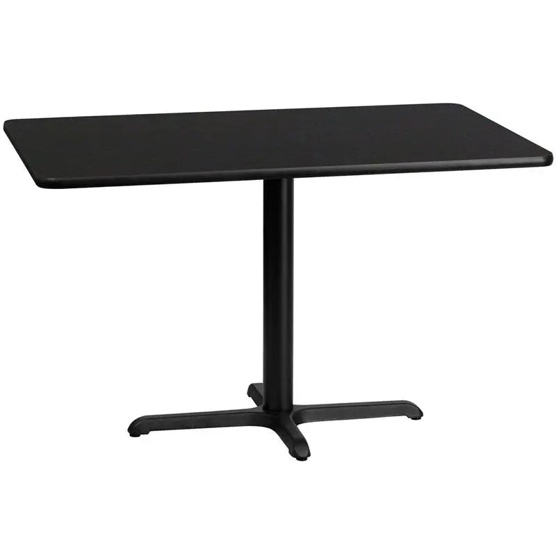 Dyersburg 30'' x 48'' Rectangular Black Laminate Table Top w/30"H X-Base iHome Studio