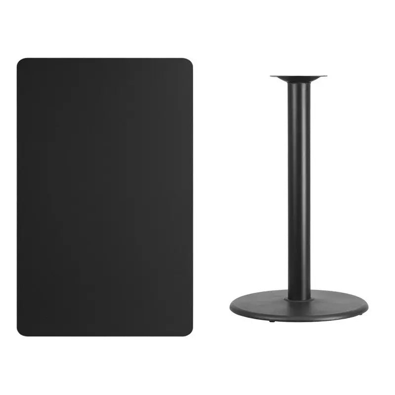 Dyersburg 30'' x 48'' Rectangular Black Laminate Table Top w/42"H Round Base iHome Studio