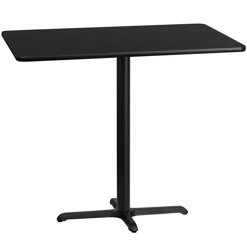 Dyersburg 30'' x 48'' Rectangular Black Laminate Table Top w/42"H X-Base iHome Studio