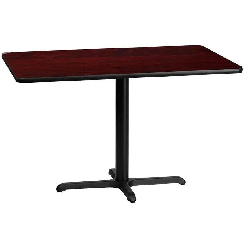 Dyersburg 30'' x 48'' Rectangular Mahogany Laminate Table Top w/30"H X-Base iHome Studio