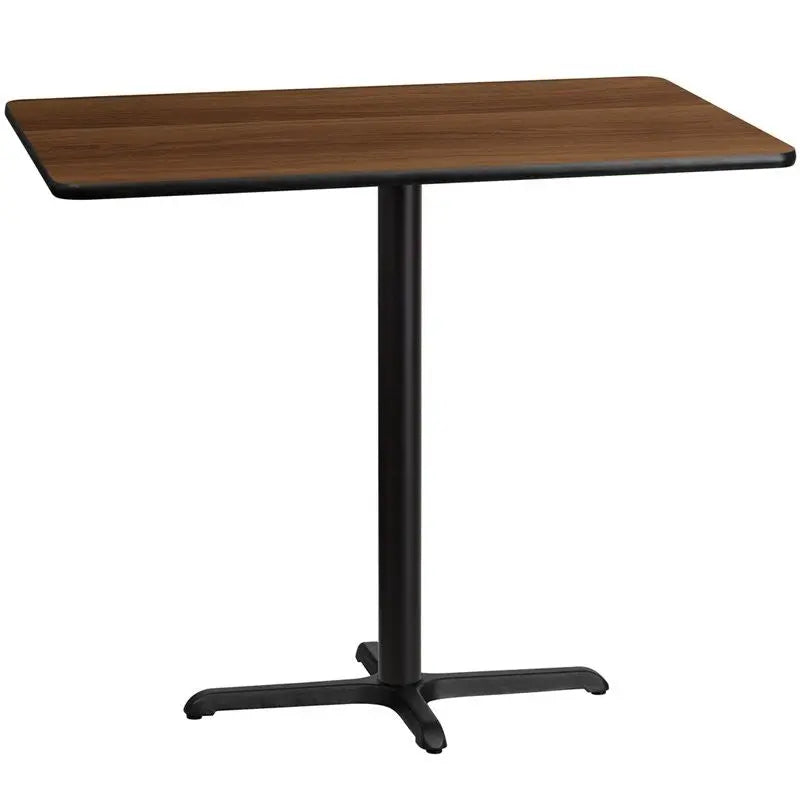 Dyersburg 30'' x 48'' Rectangular Walnut Laminate Table Top w/42"H X-Base iHome Studio