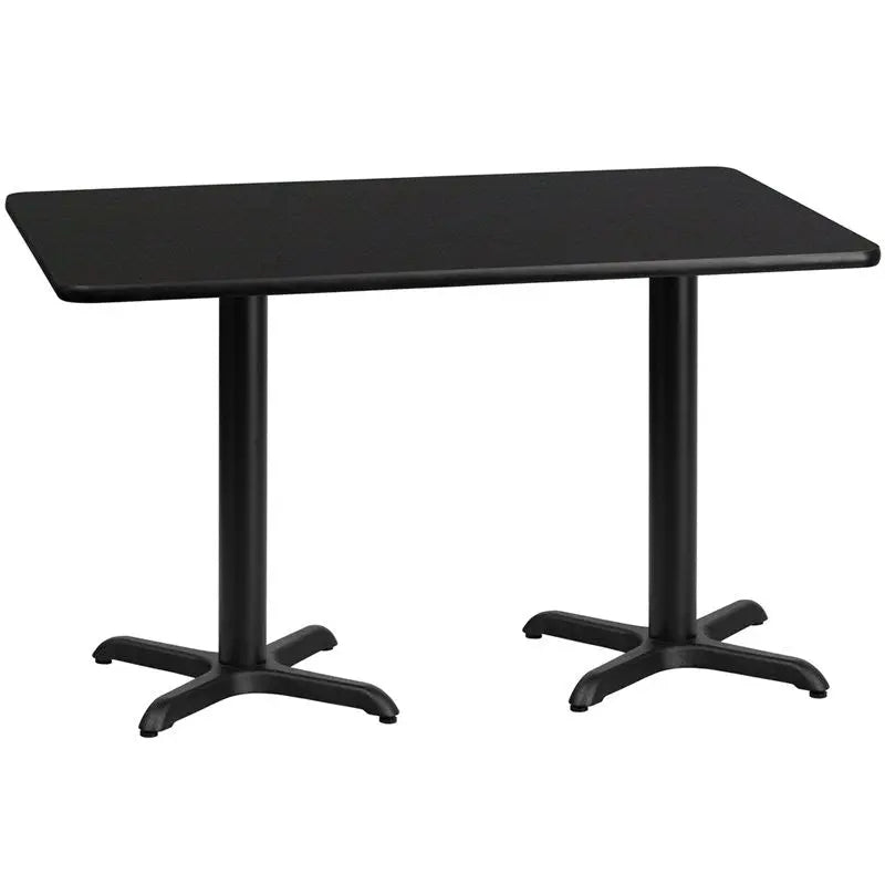 Dyersburg 30'' x 60'' Rectangular Black Laminate Table Top w/30"H X-Base iHome Studio