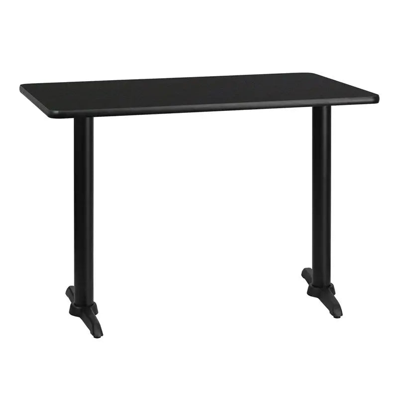 Dyersburg 30" x 42'' Rectangular Black Laminate Table Top w/30"H T-Base iHome Studio
