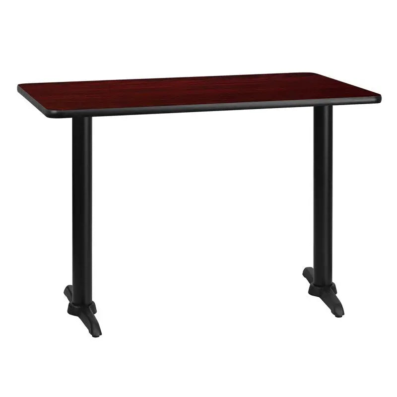 Dyersburg 30" x 42'' Rectangular Mahogany Laminate Table Top w/30"H T-Base iHome Studio