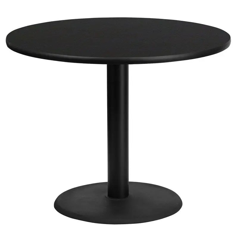Dyersburg 36'' Round Black Laminate Table Top w/30"H Round Base iHome Studio
