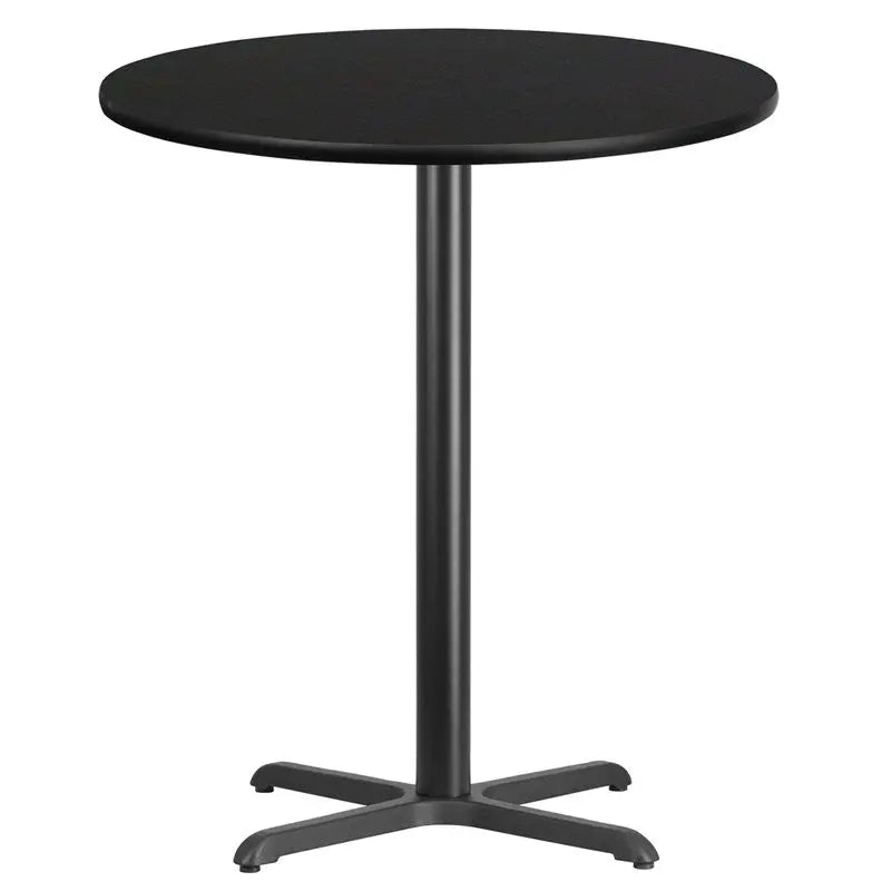 Dyersburg 36'' Round Black Laminate Table Top w/42"H X-Base iHome Studio