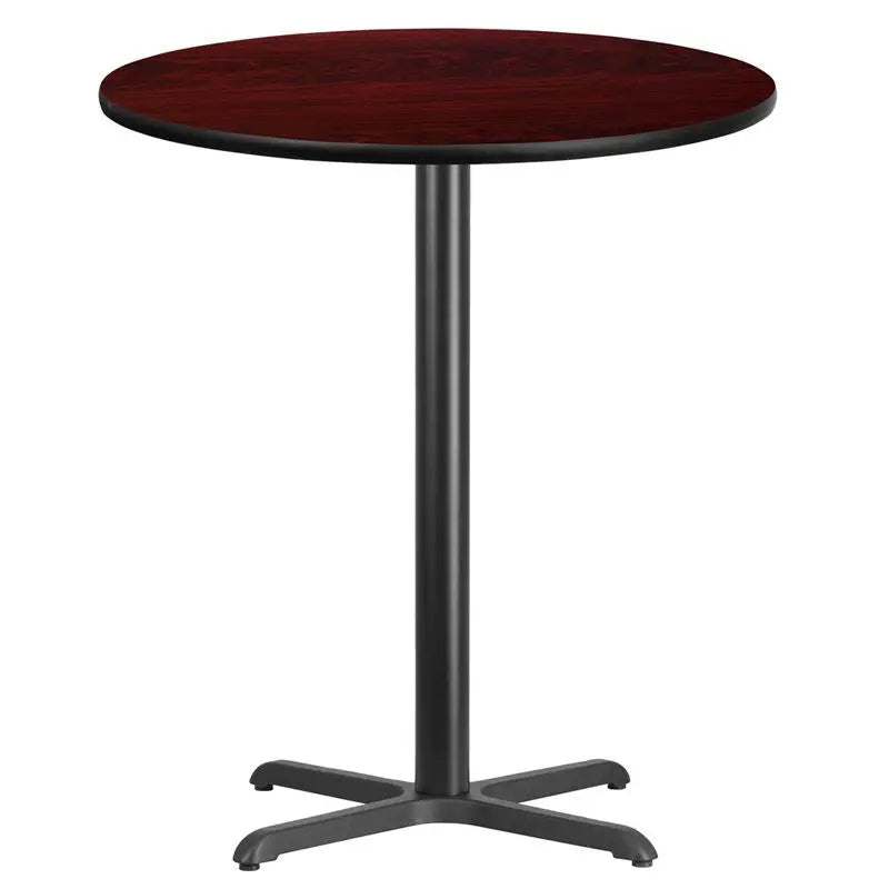 Dyersburg 36'' Round Mahogany Laminate Table Top w/42"H X-Base iHome Studio