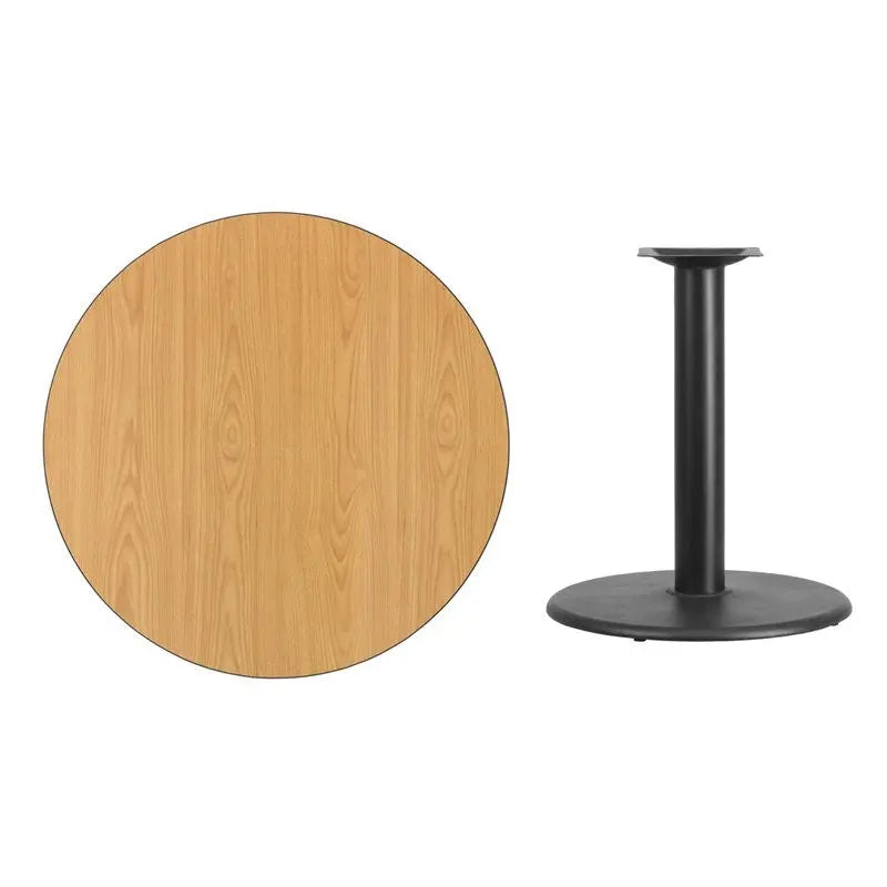 Dyersburg 36'' Round Natural Laminate Table Top w/30"H Round Base iHome Studio