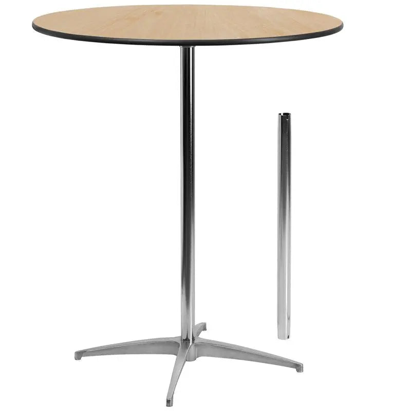 Dyersburg 36'' Round Wood Cocktail Table w/30'' and 42'' Columns iHome Studio