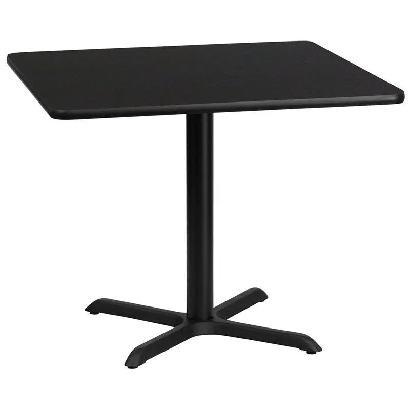 Dyersburg 36'' Square Black Laminate Table Top w/30"H X-Base iHome Studio