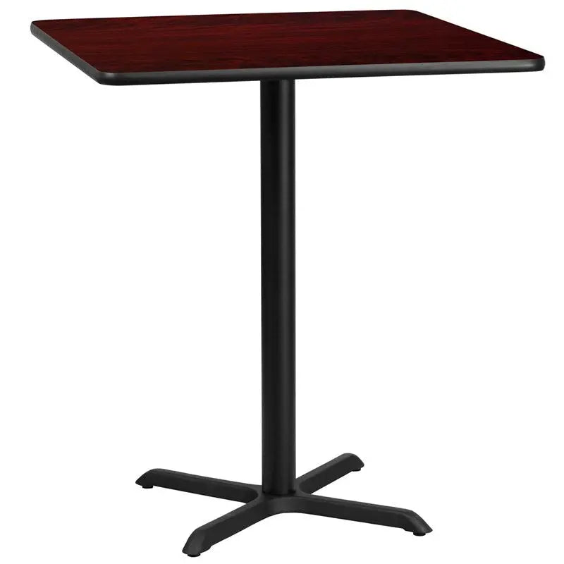 Dyersburg 36'' Square Mahogany Laminate Table Top w/42"H X-Base iHome Studio