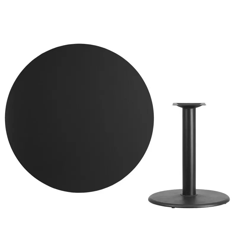 Dyersburg 42'' Round Black Laminate Table Top w/30"H Round Base iHome Studio