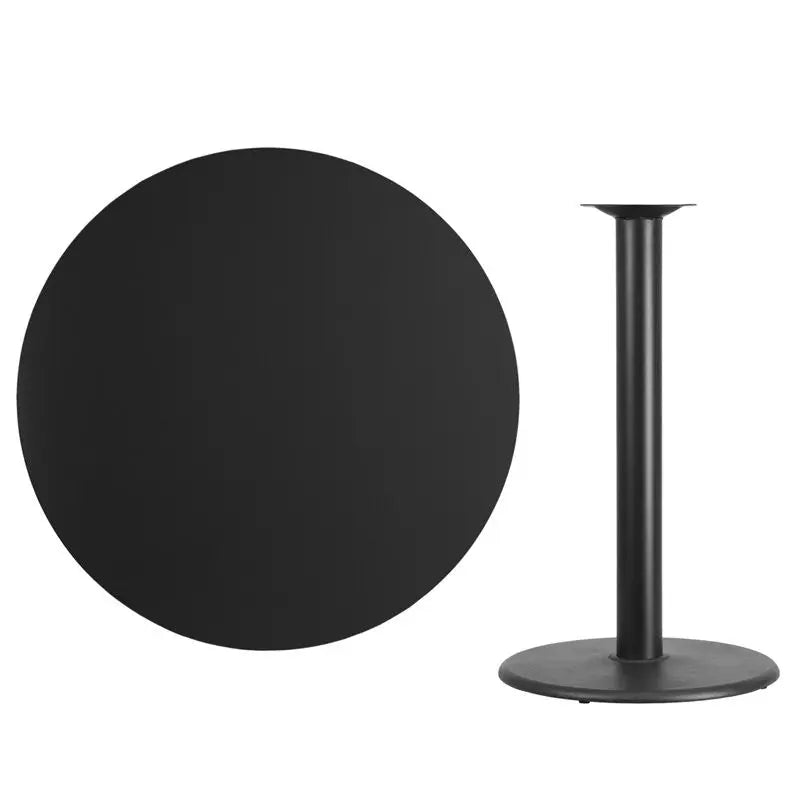 Dyersburg 42'' Round Black Laminate Table Top w/42"H Round Base iHome Studio