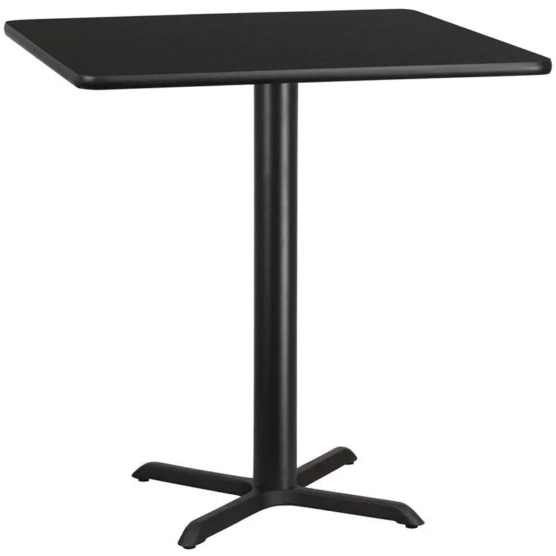 Dyersburg 42'' Square Black Laminate Table Top w/30"H X-Base iHome Studio