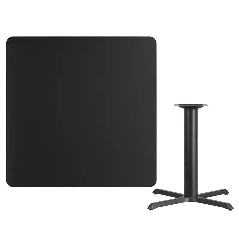 Dyersburg 42'' Square Black Laminate Table Top w/30"H X-Base iHome Studio