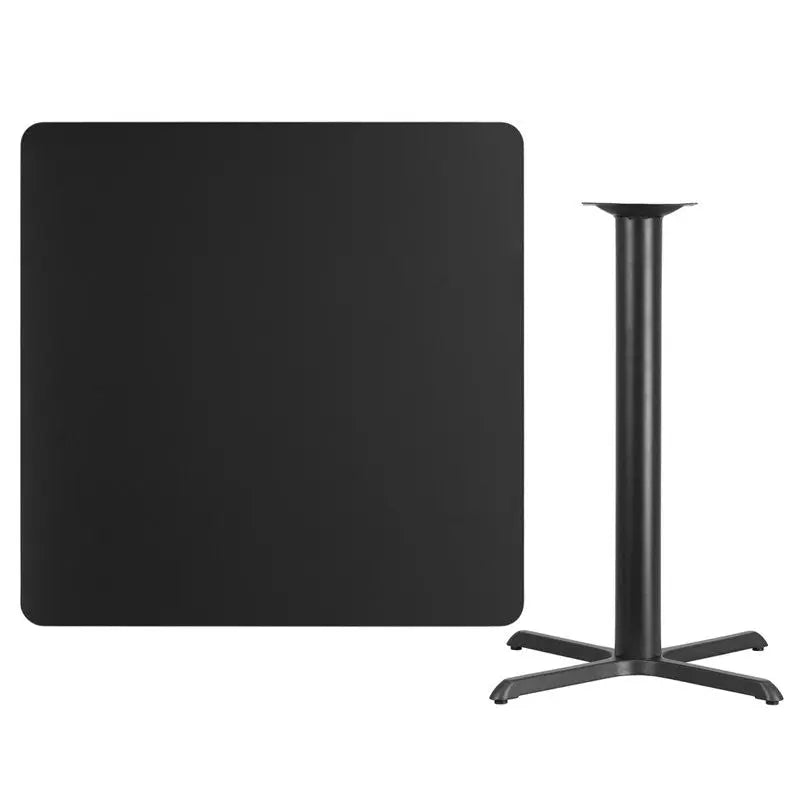 Dyersburg 42'' Square Black Laminate Table Top w/42"H X-Base iHome Studio