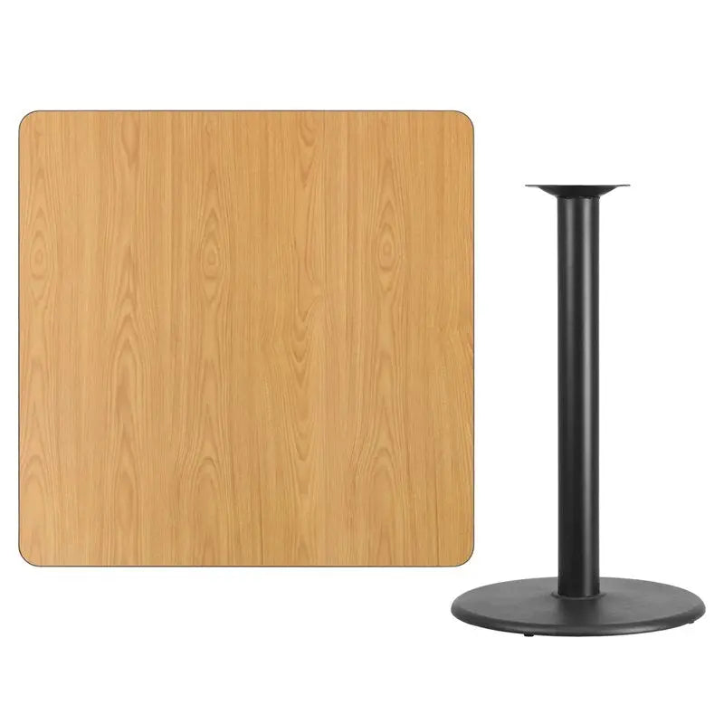 Dyersburg 42'' Square Natural Laminate Table Top w/42"H Round Base iHome Studio