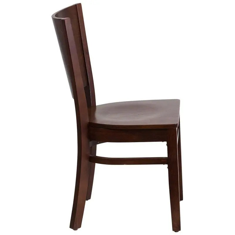 Dyersburg Wood Chair Solid Back Walnut Wood Seat iHome Studio