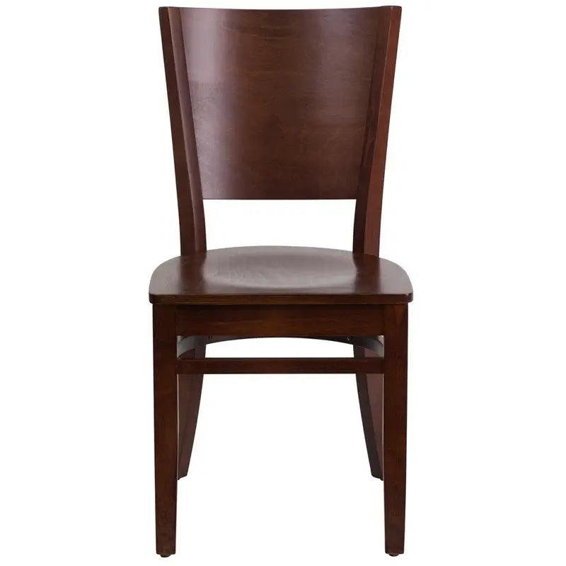 Dyersburg Wood Chair Solid Back Walnut Wood Seat iHome Studio