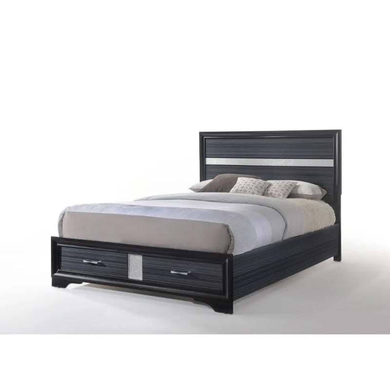 Easton King Bed w/Drawer, Black iHome Studio