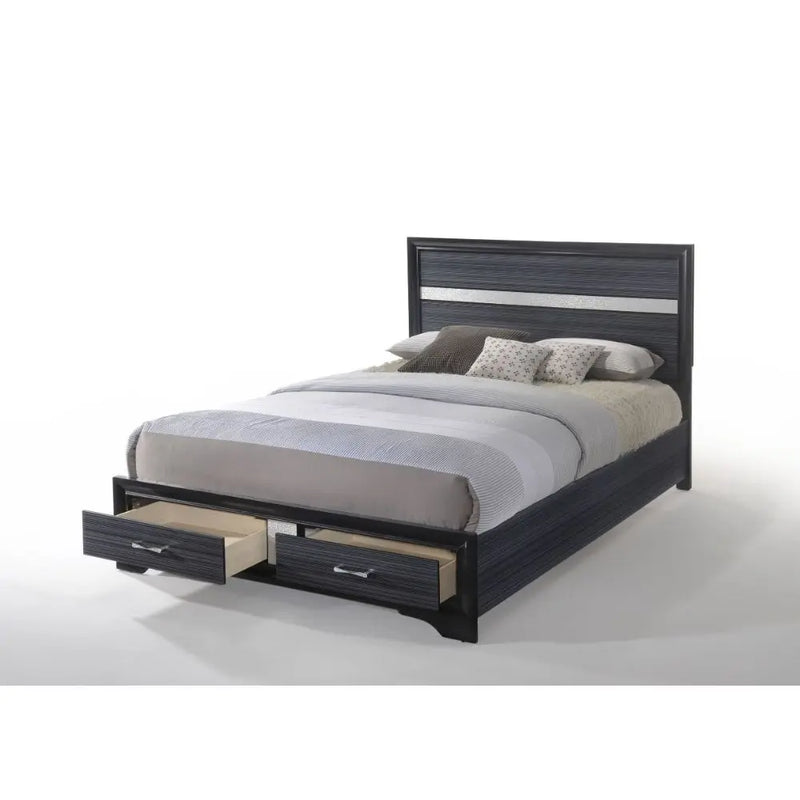 Easton King Bed w/Drawer, Black iHome Studio