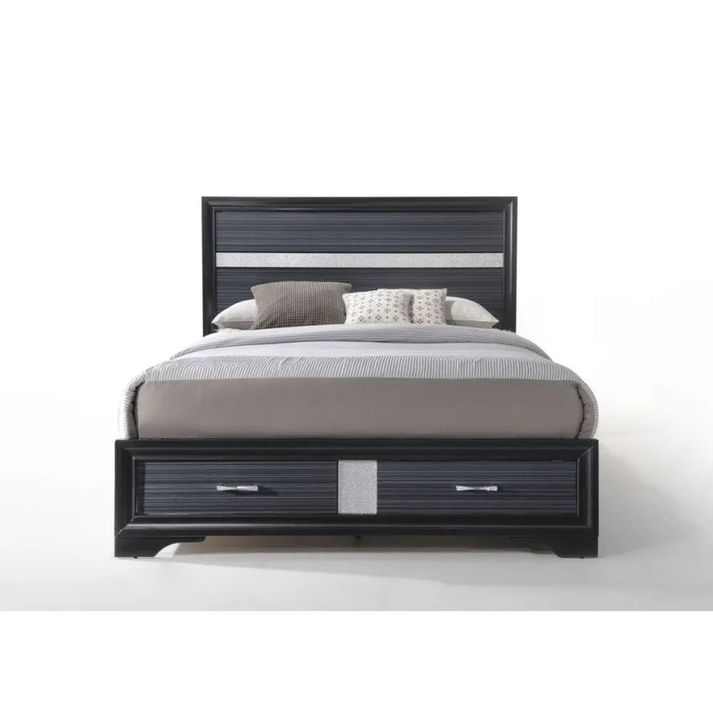 Easton King Bed w/Drawer, Black iHome Studio