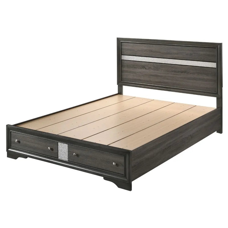 Easton King Bed w/Drawer, Gray iHome Studio