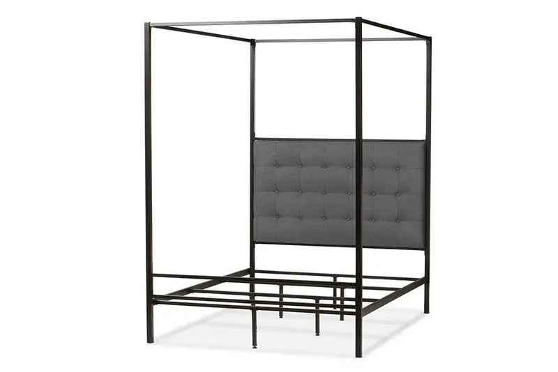 Eleanor Black Finished Metal Canopy Bed (Queen) iHome Studio