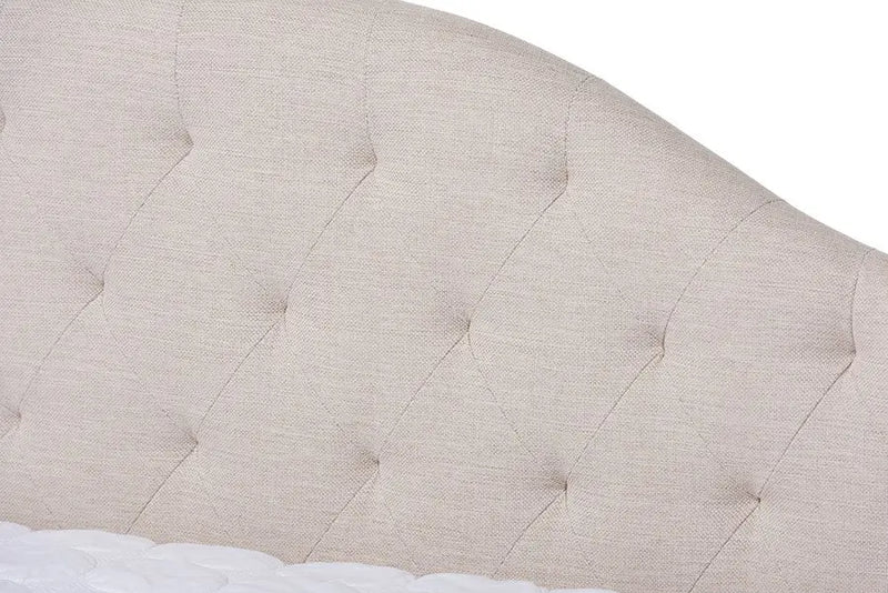 Eliza Light Beige Fabric Upholstered Daybed w/Trundle (Queen) iHome Studio