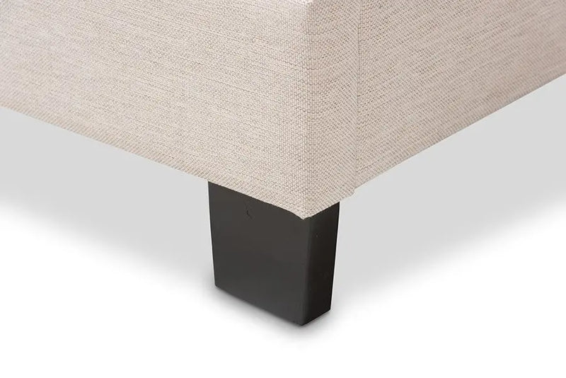 Emerson Light Beige Fabric Upholstered Box Spring Bed (Full) iHome Studio