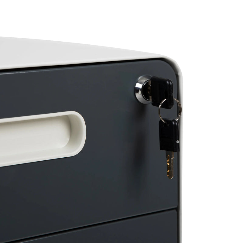Ergonomic 3-Drawer Locking Filing Cabinet w/Anti-Tilt Mechanism iHome Studio