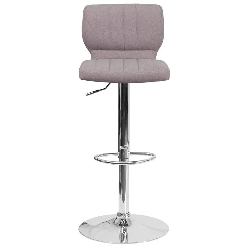 Estella "Abra" Low-Back Swivel Grey Fabric Adjustable Bar/Counter Stool iHome Studio