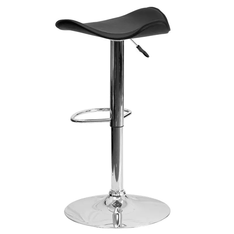 Estella "Alva" Backless Black Vinyl Swivel Adjustable Bar/Counter Stool iHome Studio