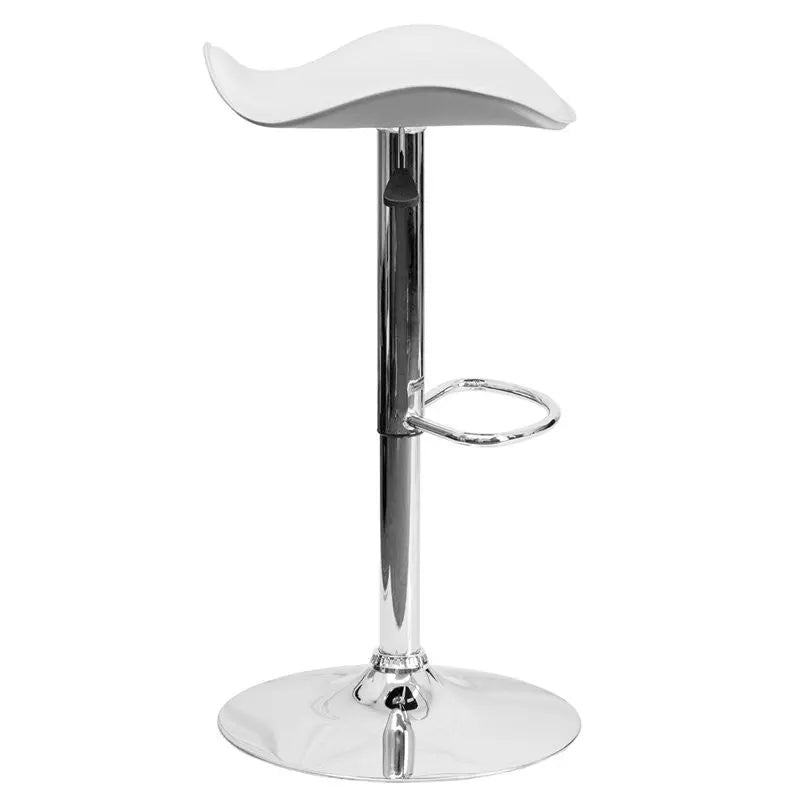 Estella "Alva" Backless White Vinyl Swivel Adjustable Bar/Counter Stool iHome Studio