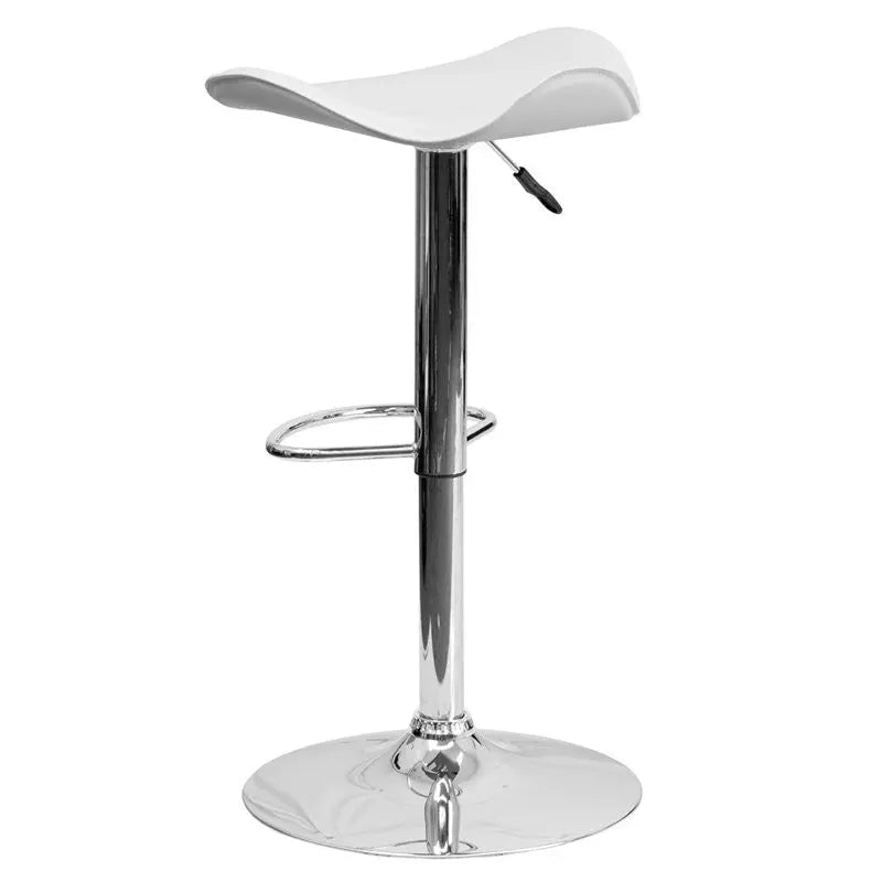 Estella "Alva" Backless White Vinyl Swivel Adjustable Bar/Counter Stool iHome Studio