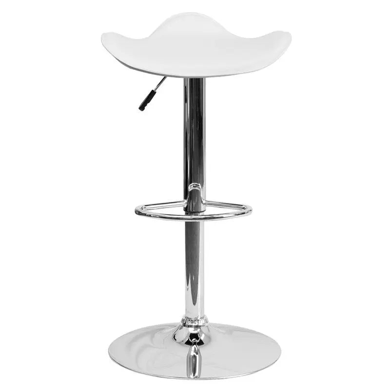 Estella "Alva" Backless White Vinyl Swivel Adjustable Bar/Counter Stool iHome Studio