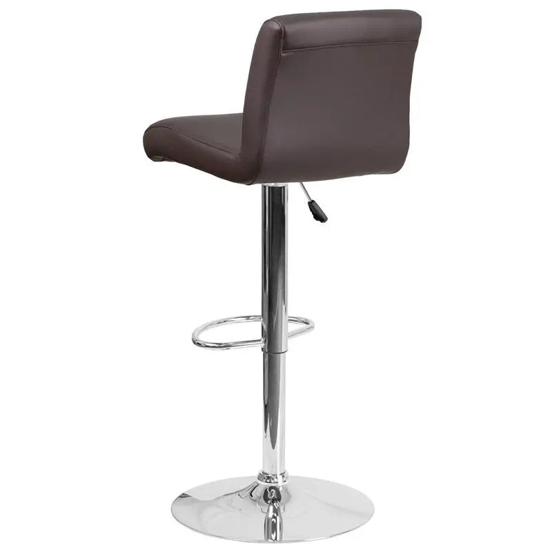 Estella "Aria" Mid-Back Brown Vinyl Swivel Adjustable Bar/Counter Stool iHome Studio