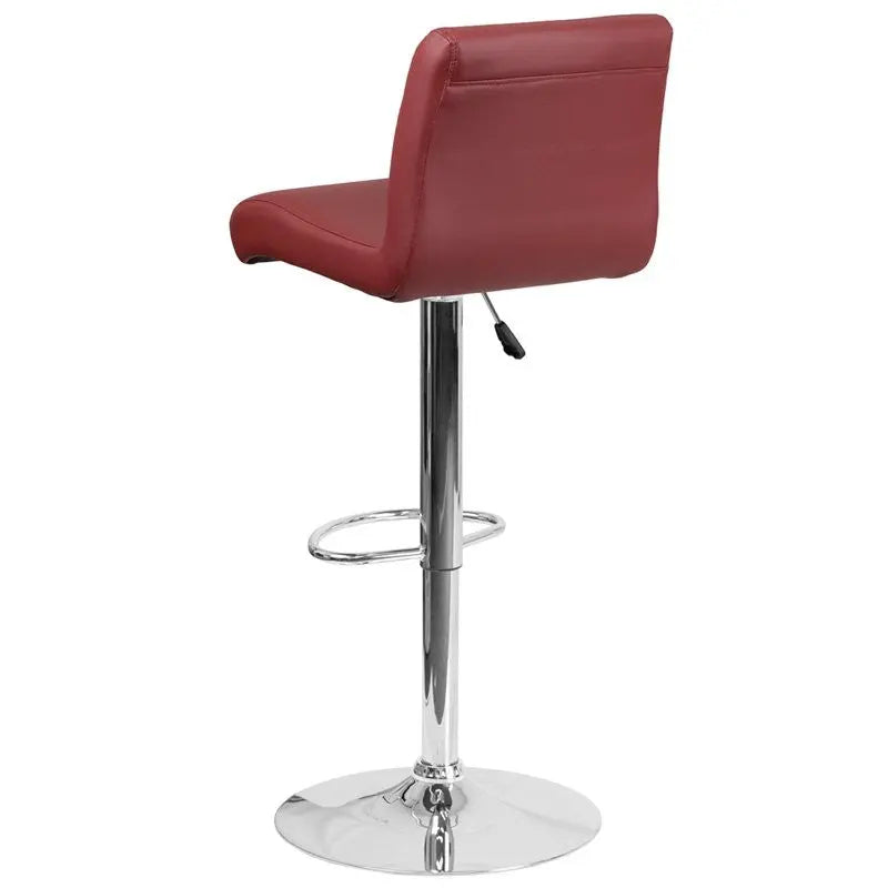 Estella "Aria" Mid-Back Burgundy Vinyl Swivel Adjustable Bar/Counter Stool iHome Studio